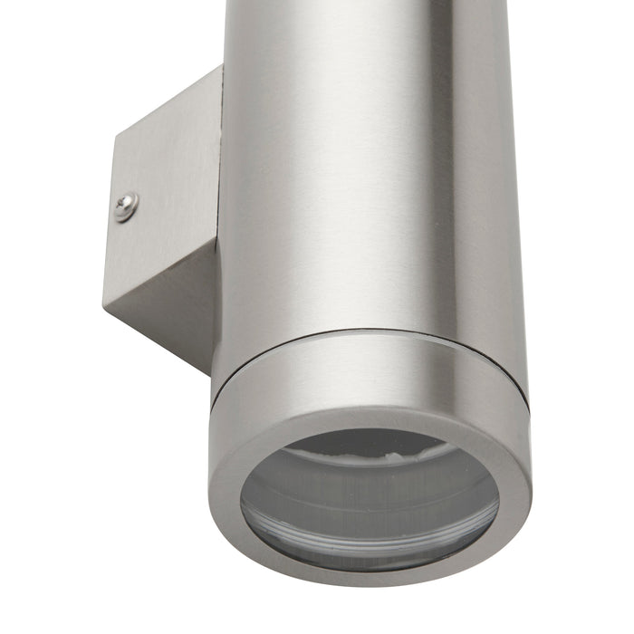 Saxby 98437 Palin XL IP44 7W Brushed stainless steel & clear glass 2 x 7W LED GU10 (Required) - westbasedirect.com