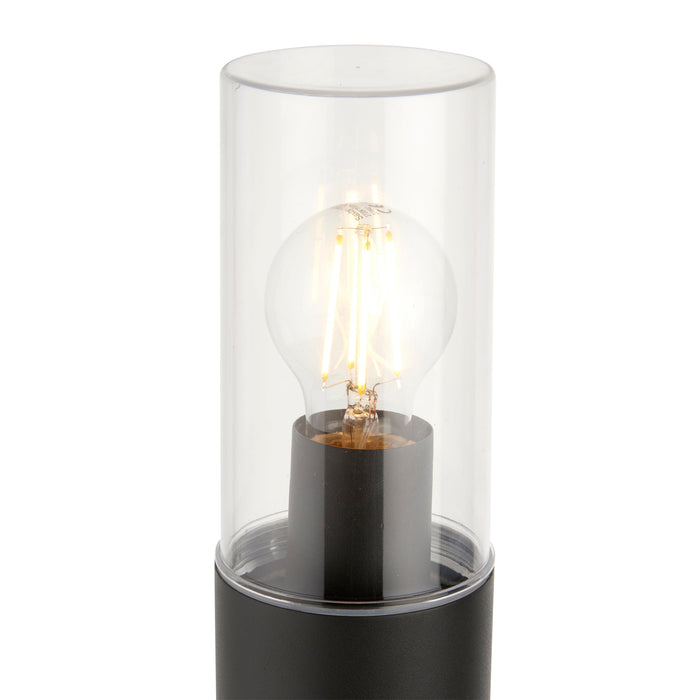 Saxby 98440 Hayden bollard IP44 15W Anthracite grey & clear pc 15W LED E27 (Required) - westbasedirect.com