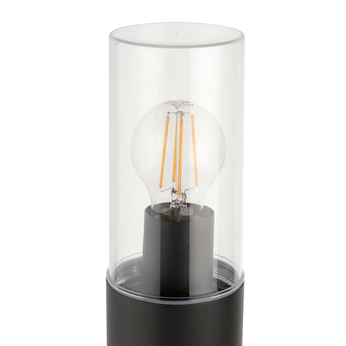 Saxby 98440 Hayden bollard IP44 15W Anthracite grey & clear pc 15W LED E27 (Required) - westbasedirect.com