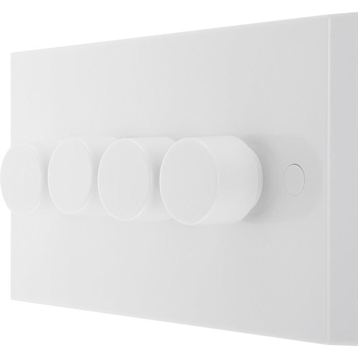 BG 984 White Square Edge 2-Way Quad Trailing Edge Dimmer Push On/Off - westbasedirect.com