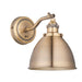 Endon 98746 Franklin 1lt Wall Antique brass plate 7W LED E14 (Required) - westbasedirect.com