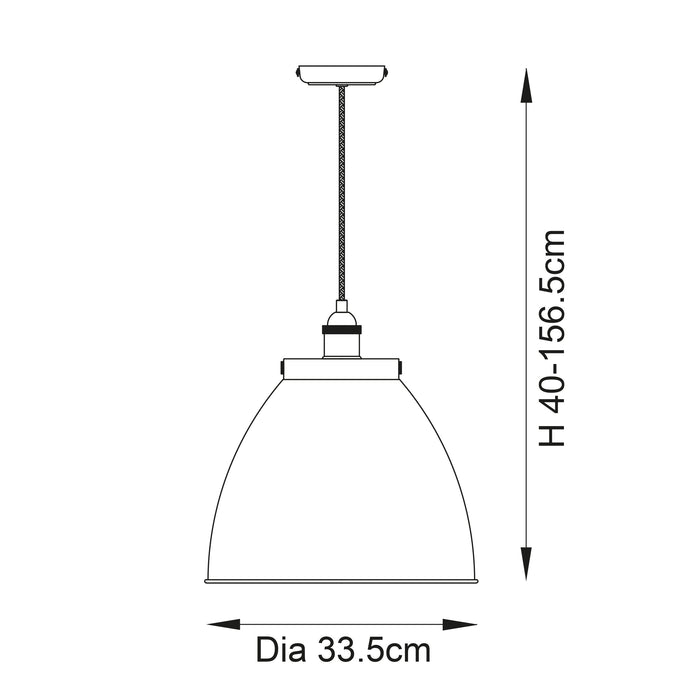 Endon 98749 Franklin 1lt Pendant Aged pewter plate & matt black paint 10W LED E27 (Required) - westbasedirect.com