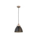 Endon 98750 Franklin 1lt Pendant Aged pewter plate & matt black paint 10W LED E27 (Required) - westbasedirect.com