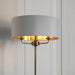 Endon 98935 Highclere 3lt Floor Antique brass plate & vintage white fabric 3 x 40W E14 candle (Required) - westbasedirect.com