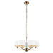 Endon 98936 Highclere 6lt Pendant Antique brass plate & vintage white fabric 6 x 28W E14 Eco golf (Required) - westbasedirect.com