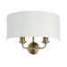 Endon 98937 Highclere 2lt Wall Antique brass plate & vintage white fabric 2 x 40W E14 candle (Required) - westbasedirect.com