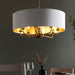 Endon 98938 Highclere 8lt Pendant Antique brass plate & vintage white fabric 8 x 40W E14 candle (Required) - westbasedirect.com