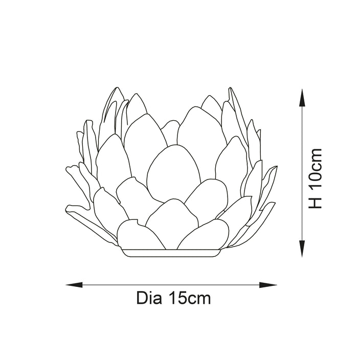 Endon 99147 Artichoke 1lt Table Oatmeal crackle glaze & antique brass plate 10W LED E27 (Required) - westbasedirect.com