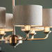 Endon 99151 Highclere 6lt Pendant Brushed chrome plate & natural linen 6 x 28W E14 Eco golf (Required) - westbasedirect.com