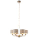 Endon 99151 Highclere 6lt Pendant Brushed chrome plate & natural linen 6 x 28W E14 Eco golf (Required) - westbasedirect.com