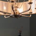 Endon 99152 Highclere 8lt Pendant Brushed chrome plate & natural linen 8 x 40W E14 candle (Required) - westbasedirect.com