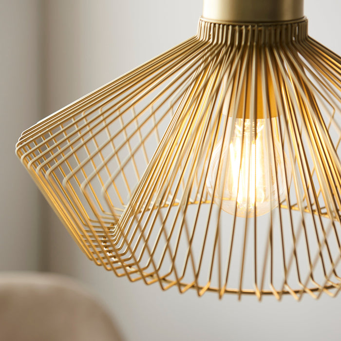 Endon 99498 Kimberley 1lt Pendant Gold paint finish 10W LED E27 (Required) - westbasedirect.com