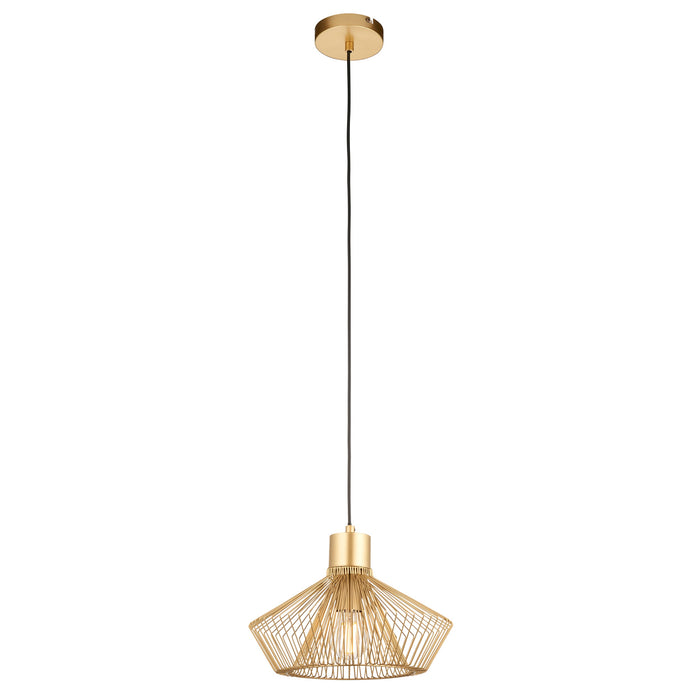 Endon 99498 Kimberley 1lt Pendant Gold paint finish 10W LED E27 (Required) - westbasedirect.com