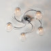 Endon 99570 Mesmer 5lt Semi flush Chrome plate, clear glass with clear glass beads 5 x 3W LED G9 (Required) - westbasedirect.com