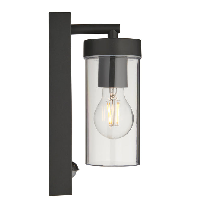 Saxby 99756 Hayden PIR IP44 15W Anthracite grey & clear pc 15W LED E27 (Required) - westbasedirect.com