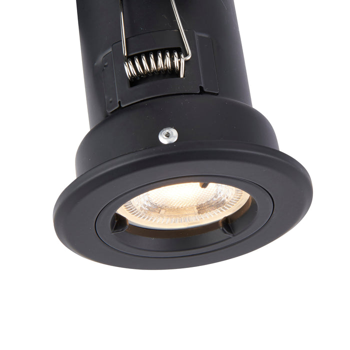 Saxby 99758 ShieldPLUS fixed 50W Matt black paint 50W GU10 reflector (Required) - westbasedirect.com