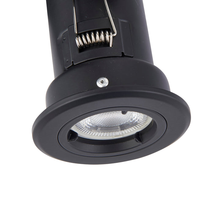 Saxby 99758 ShieldPLUS fixed 50W Matt black paint 50W GU10 reflector (Required) - westbasedirect.com