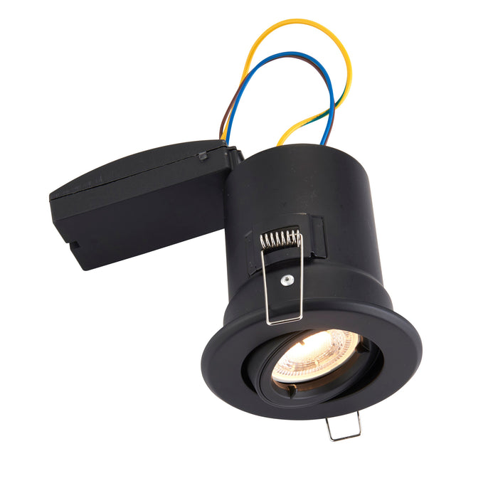 Saxby 99759 ShieldPLUS tilt 50W Matt black paint 50W GU10 reflector (Required) - westbasedirect.com