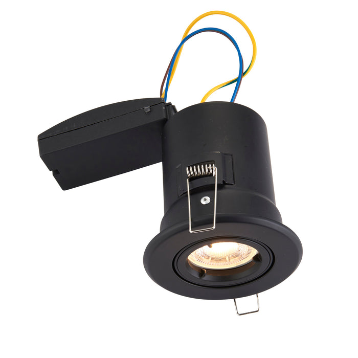 Saxby 99759 ShieldPLUS tilt 50W Matt black paint 50W GU10 reflector (Required) - westbasedirect.com