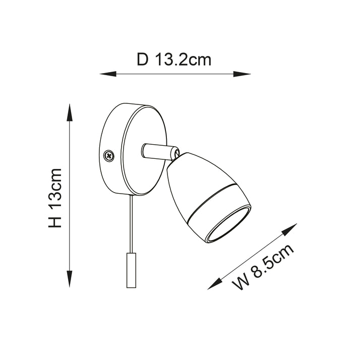 Endon 99768 Porto 1lt Spot Satin brass plate & clear glass 7W LED GU10 (Required) - westbasedirect.com