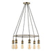 Endon 99914 Hal 6lt Pendant Antique brass plate 6 x 10W LED E27 (Required) - westbasedirect.com