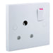 BG 999 White Square Edge 15A Single Switched Socket Round Pin - westbasedirect.com