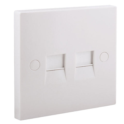 BG 9RJ11/2 White Square Edge RJ11 Double Data Outlet Socket (Screw) - westbasedirect.com