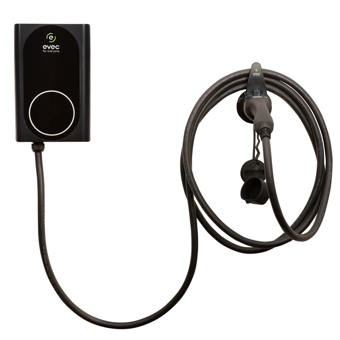EVEC VEC03 Wall Mounted Smart EV Charger 7.4kW Single Phase Tethered Universal Socket Type 2 5M