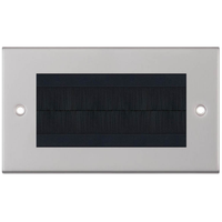 Selectric 5M-BR-13 5M 4 Aperture Euro Media / Data Plate with Black Brush - Satin Chrome