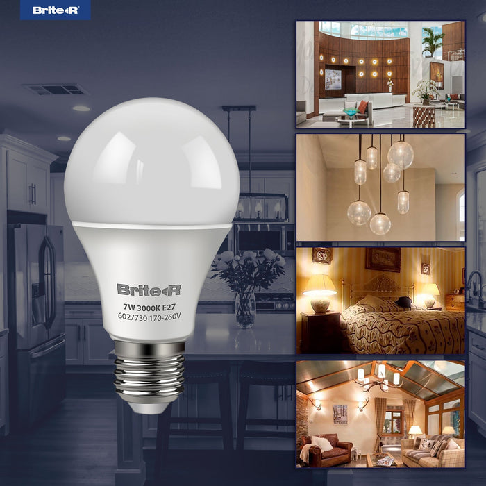 Brite-R 7W E27 ES GLS LED Bulb Warm White 3000K - westbasedirect.com