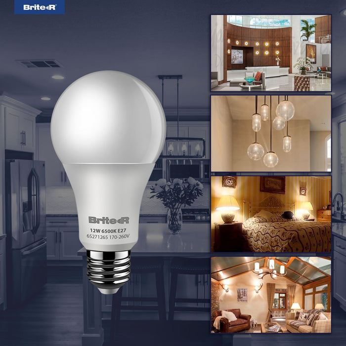 Brite-R 12W E27 ES GLS LED Bulb Cool White 6500K - westbasedirect.com