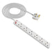 Brite-R B0602ENSG 6 Gang 2 Metre 13A SURGE PROTECTED Extension Lead with Neon, Matt White - westbasedirect.com