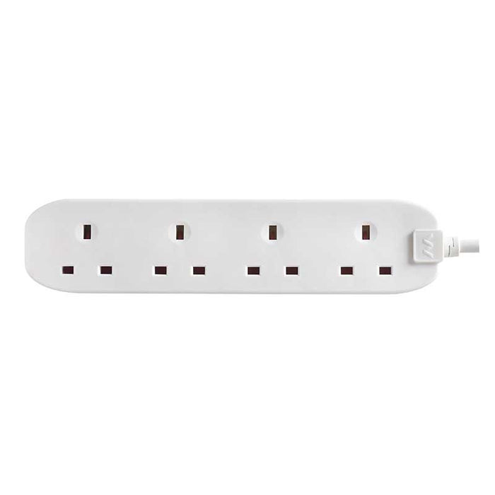 Masterplug 4 Socket 1m 13A Extension Lead White - westbasedirect.com