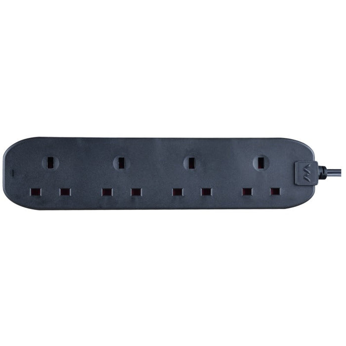 Masterplug 4 Socket 5m 13A Extension Lead Black - westbasedirect.com