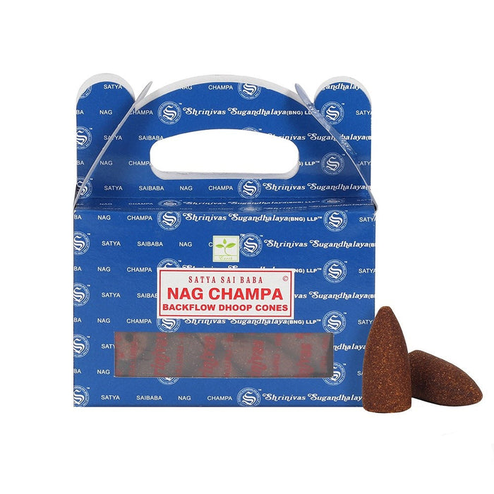 Satya Backflow Dhoop Cones Nag Champa|6 Pack - westbasedirect.com