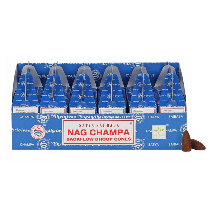 Satya Backflow Dhoop Cones Nag Champa|6 Pack - westbasedirect.com