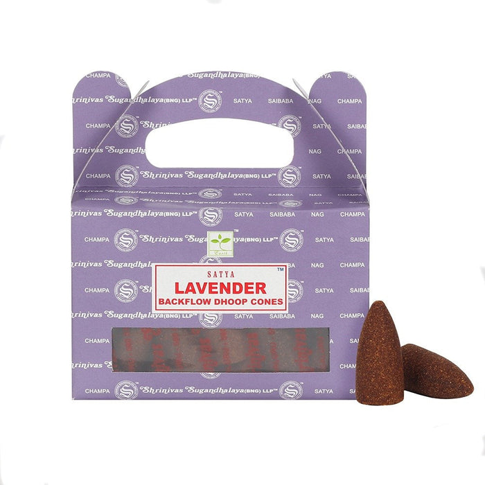 Satya Backflow Dhoop Cones Lavender|6 Pack - westbasedirect.com