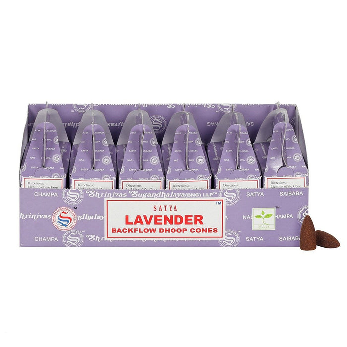 Satya Backflow Dhoop Cones Lavender|6 Pack - westbasedirect.com