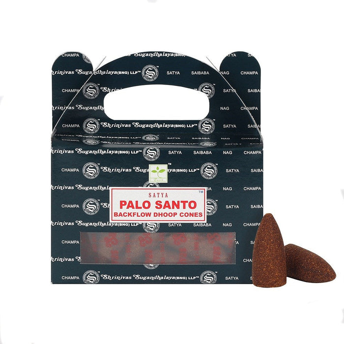 Satya Backflow Dhoop Cones Palo Santo|6 Pack - westbasedirect.com