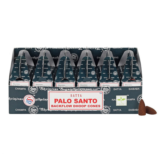 Satya Backflow Dhoop Cones Palo Santo|6 Pack - westbasedirect.com