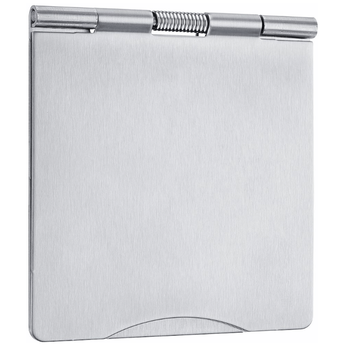 BG SBS23G/FR Flatplate Screwed 1G 13A Unswitched Floor Socket - Grey Insert - Brushed Steel