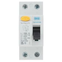 BG CUR100100A 100A Double Pole 2 Module 100mA Type A RCD