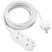 Masterplug 2 Socket 10m 13A Extension Lead + Indicator White - westbasedirect.com