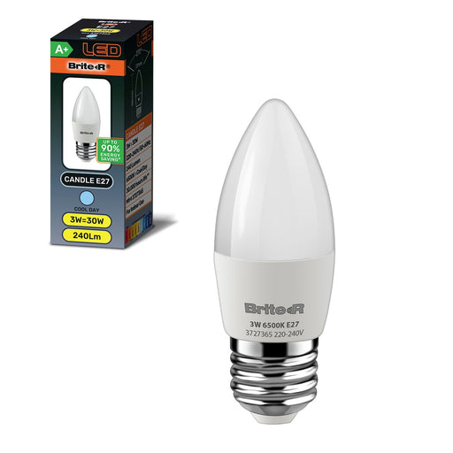 Brite-R 3W E27 ES Candle LED Bulb Cool White 6500K - westbasedirect.com