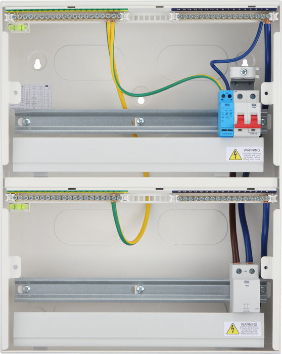 BG Fortress CF236MS31 36 Module 31 Way Unpopulated Metal Dual Row Consumer Unit with 100A Main Switch, 100A Terminal Block & 1x SPD - westbasedirect.com