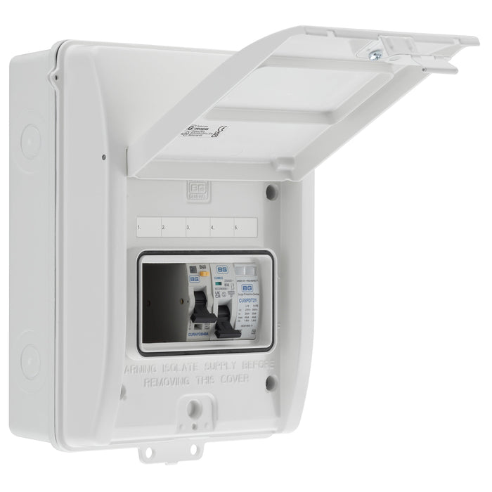 Sync Energy CFEV3AFAW IP65 Weatherproof White Metal EV Charger Circuit Protection with 40A 30mA Type A B Curve AFDD & Type 2 SPD - westbasedirect.com