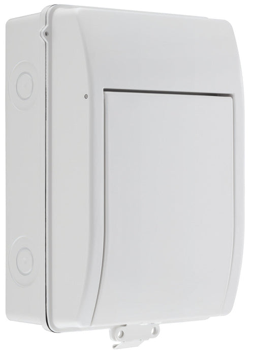 Sync Energy CFEV6W 5 Module IP65 Weatherproof White Metal EV Charger Circuit Protection with 100A Main Switch, 40A B Curve MCB & Type 2 SPD - westbasedirect.com
