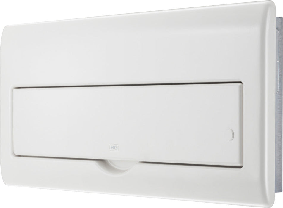 BG Fortress CFF22MS19 22 Module 19 Way Unpopulated Fully Recessed Metal Consumer Unit with 100A Main Switch & 1x SPD