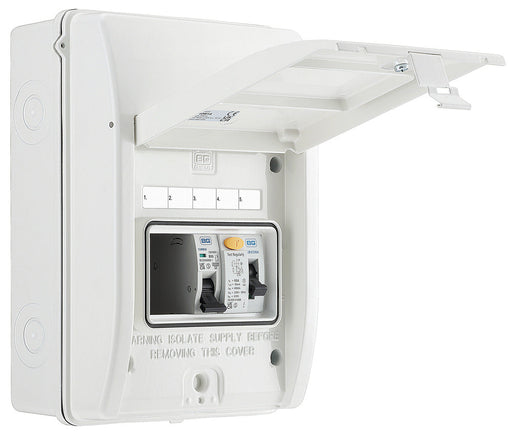 BG CFSHOW1A Metal Shower Kit - IP65 Metal Enclosure, 63A Type A 30mA RCD, 50A MCB - westbasedirect.com