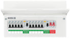 BG CFUDP16610A BG 16 Module 10 Way Populated + 100A Switch, 2x63A Type A 30mA RCD & 10xMCBs - westbasedirect.com
